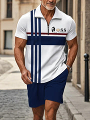 Herren Casual Business Kurzarm Reiß verschluss Anzug