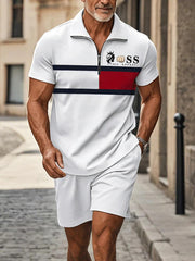 Herren Casual Business Kurzarm Reiß verschluss Anzug